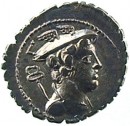 Denario in argento di C. Mamilius Limetanus