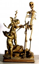 Ambito di Silvestro Giannotti, Statua con la Morte, legno scolpito e dorato, proveniente dalla farmacia dell'Ospedale della Morte