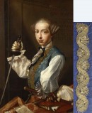 Luigi Crespi, Ritratto di Ferdinando Gini (Collezioni Comunali d'Arte) e particolare di un gallone in filo metallico dorato della collezione Silvestrini (Museo Civico Medievale), metà del XVIII secolo