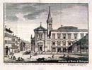 La chiesa e il convento di S. Giovanni Battista dei Celestini in una incisione di Pio Panfili del 1782. 