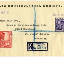Lettera raccomandata spedita da Birkirkara (Malta) e diretta a Leicester (Gran Bretagna), 30 Gennaio 1947
