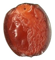 Carnelian-stone with female portrait