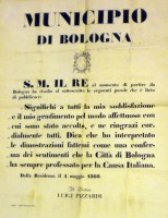Parole dette dal Re partendo da Bologna pubblicate a cura del Municipio