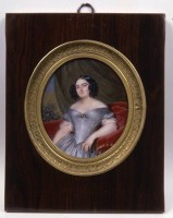 Ritratto di signora in abito grigio,