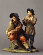 Giacomo De Maria (1762-1838), Zampognari, terracotta dipinta