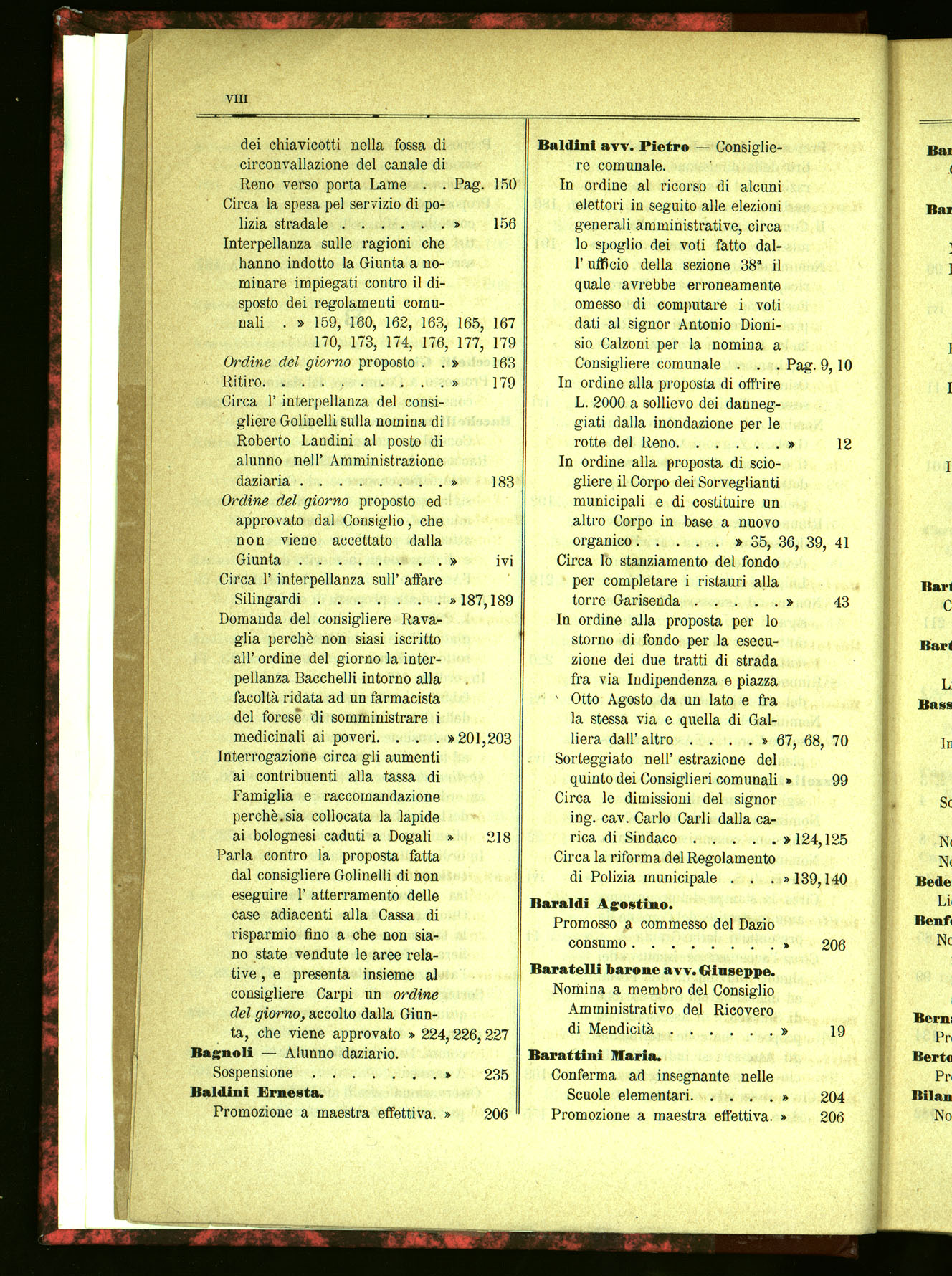 Indice volume 21.11.1889 - 20.8.1890