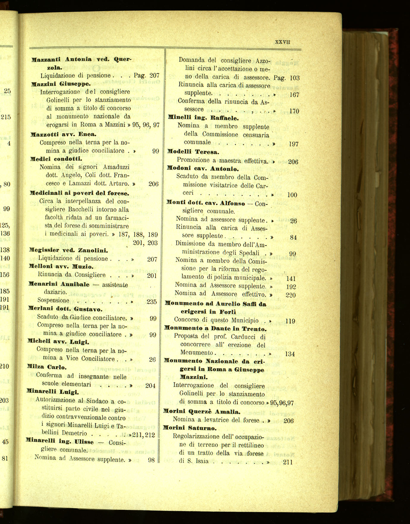 Indice volume 21.11.1889 - 20.8.1890