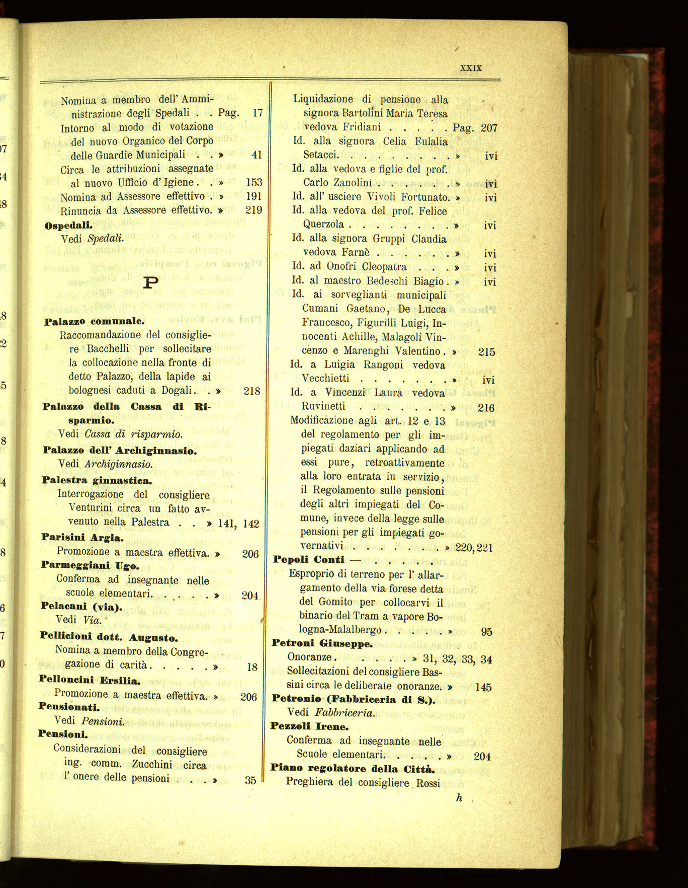 Indice volume 21.11.1889 - 20.8.1890