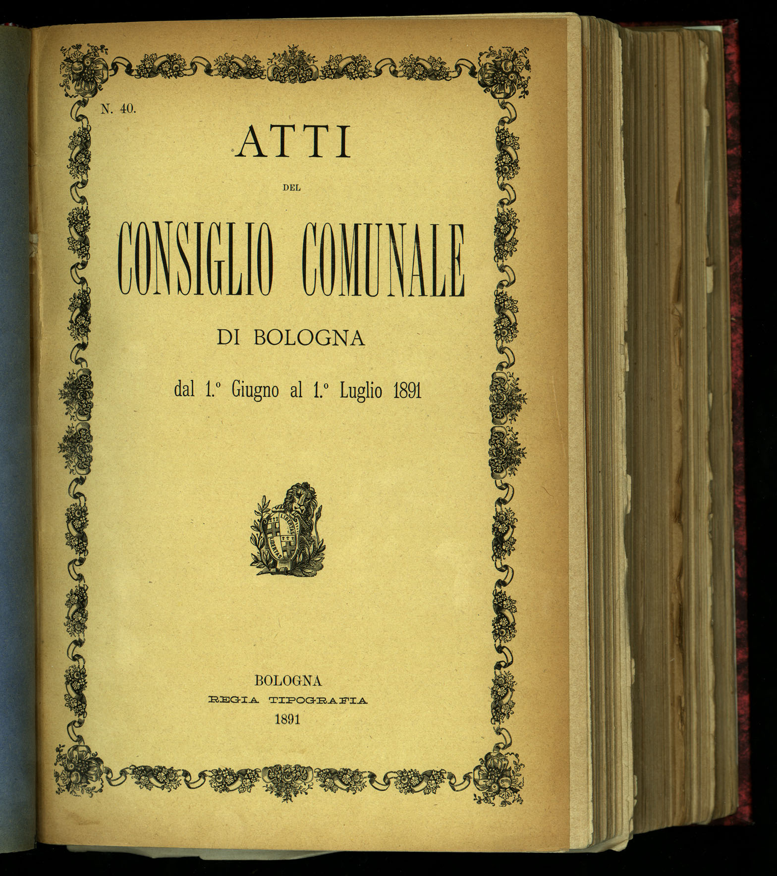 Indice volume 1.6.1891 - 1.7.1891