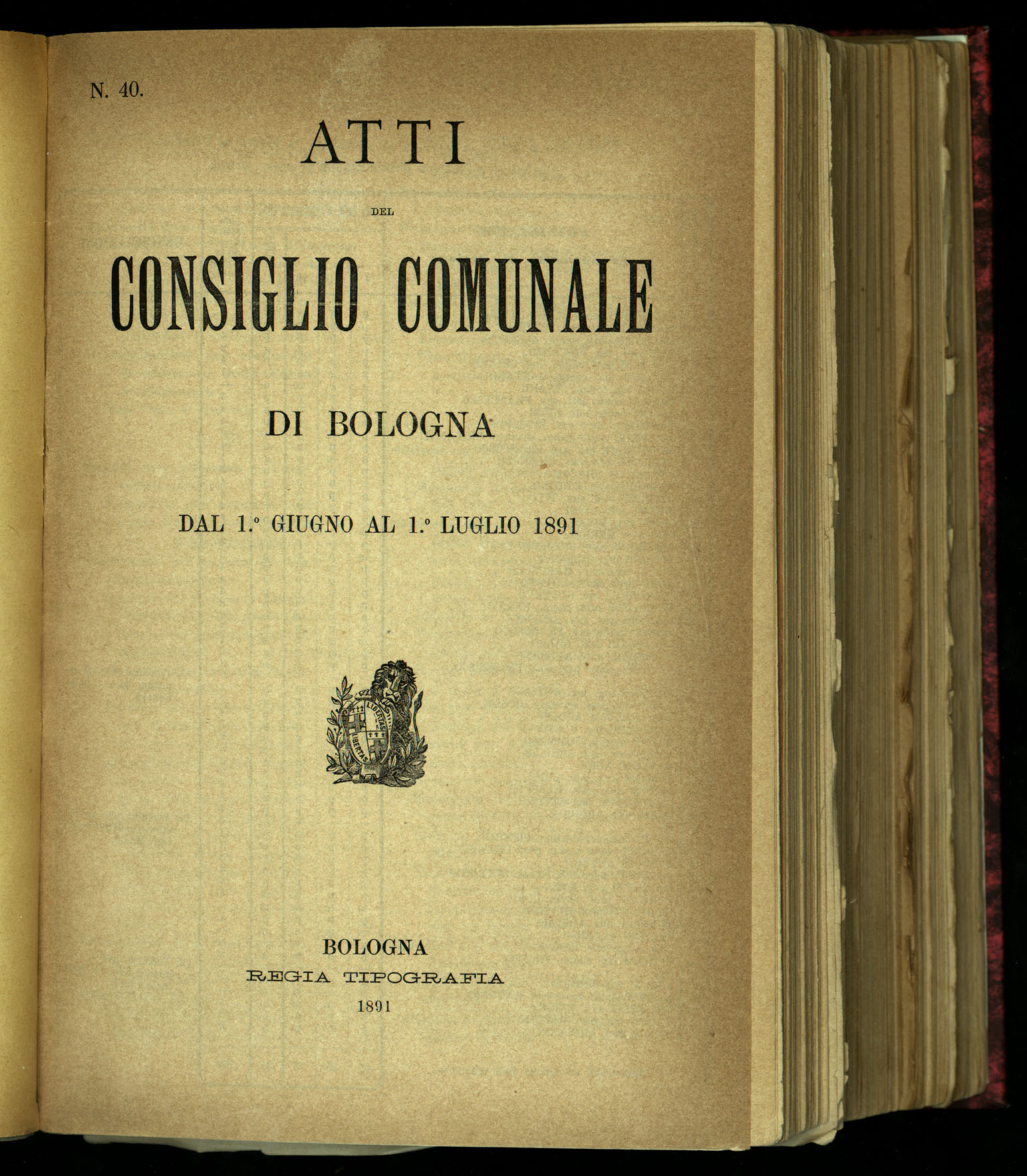Indice volume 1.6.1891 - 1.7.1891