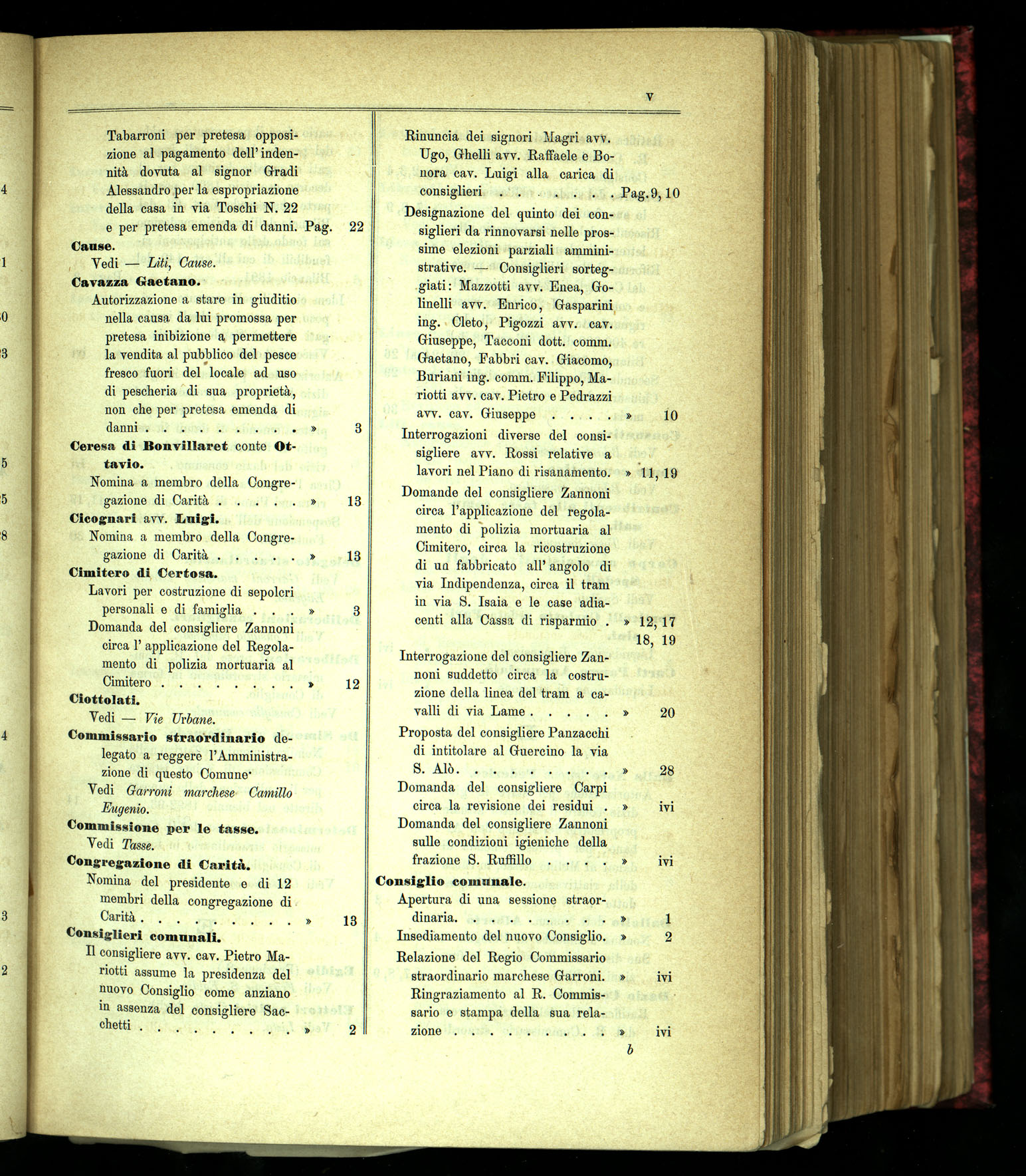 Indice volume 1.6.1891 - 1.7.1891