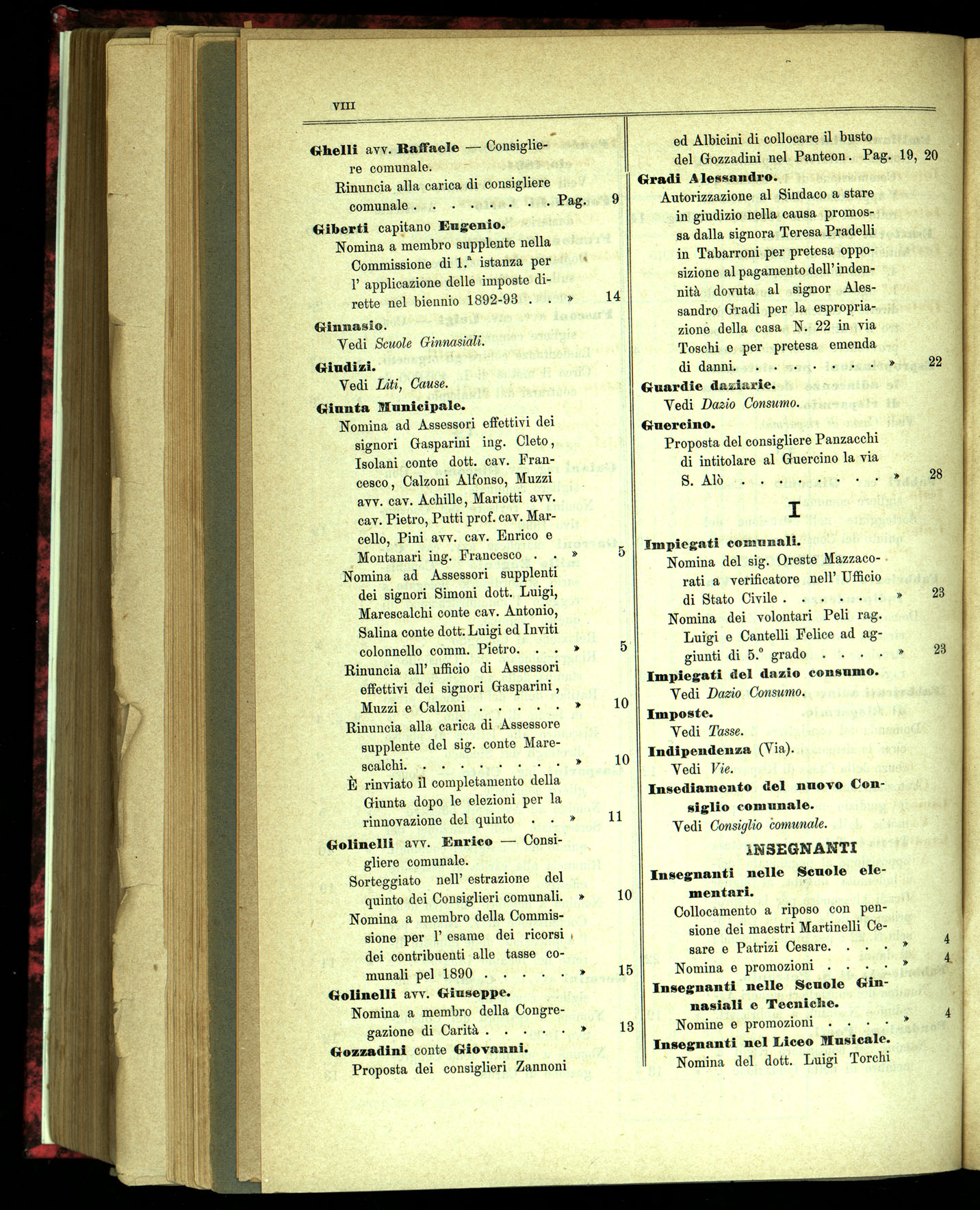 Indice volume 1.6.1891 - 1.7.1891