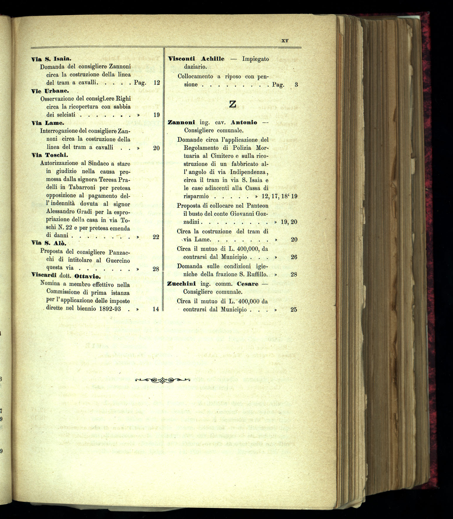 Indice volume 1.6.1891 - 1.7.1891
