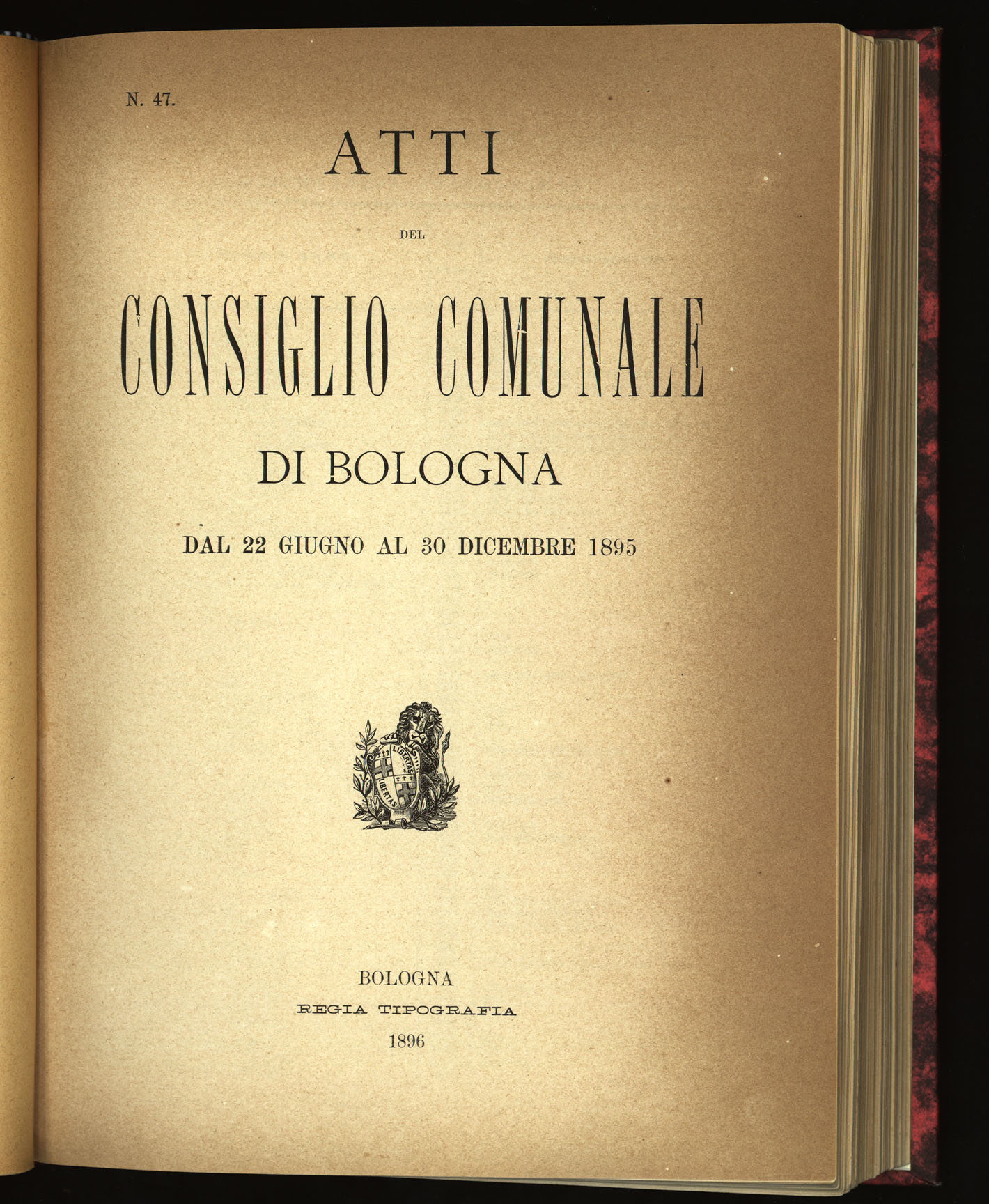 Indice volume 22.6.1895 - 30.12.1895