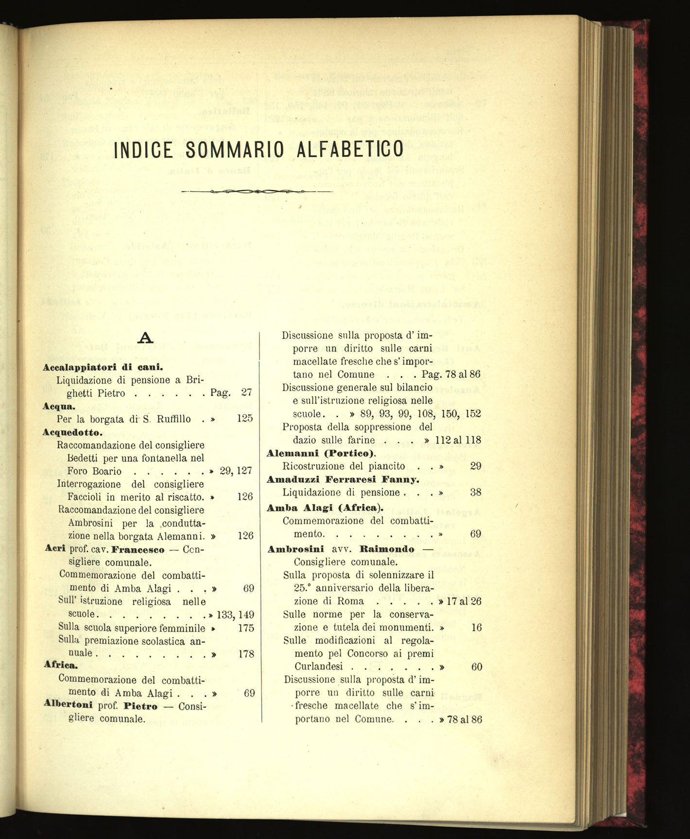 Indice volume 22.6.1895 - 30.12.1895