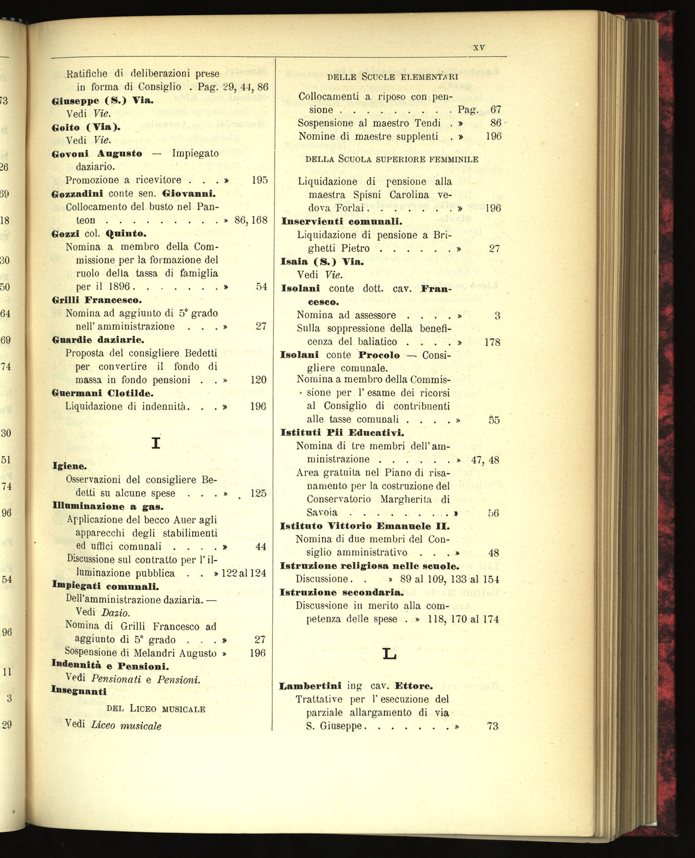 Indice volume 22.6.1895 - 30.12.1895