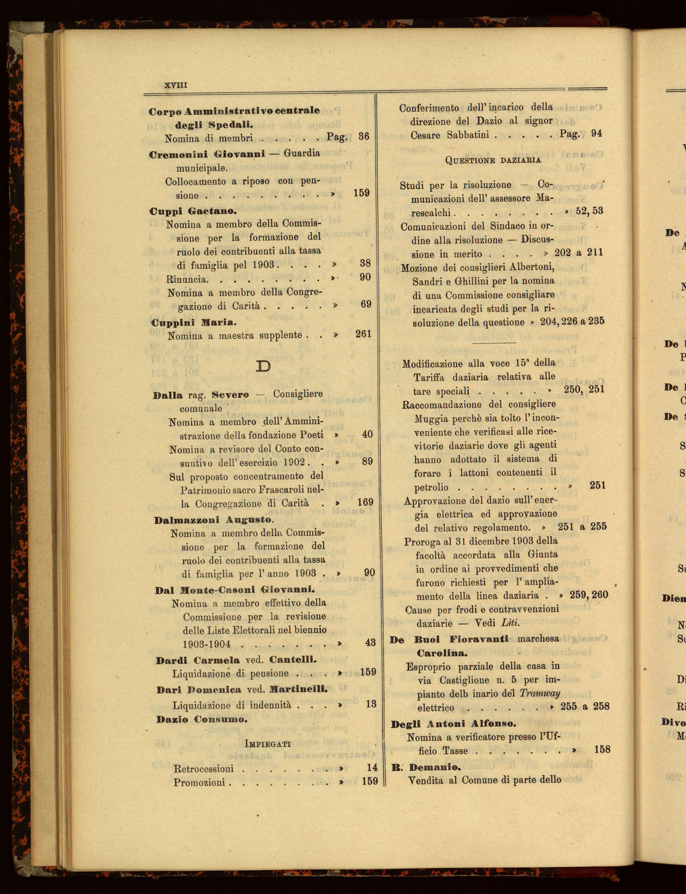 Indice volume 6.9.1902 - 6.7.1903