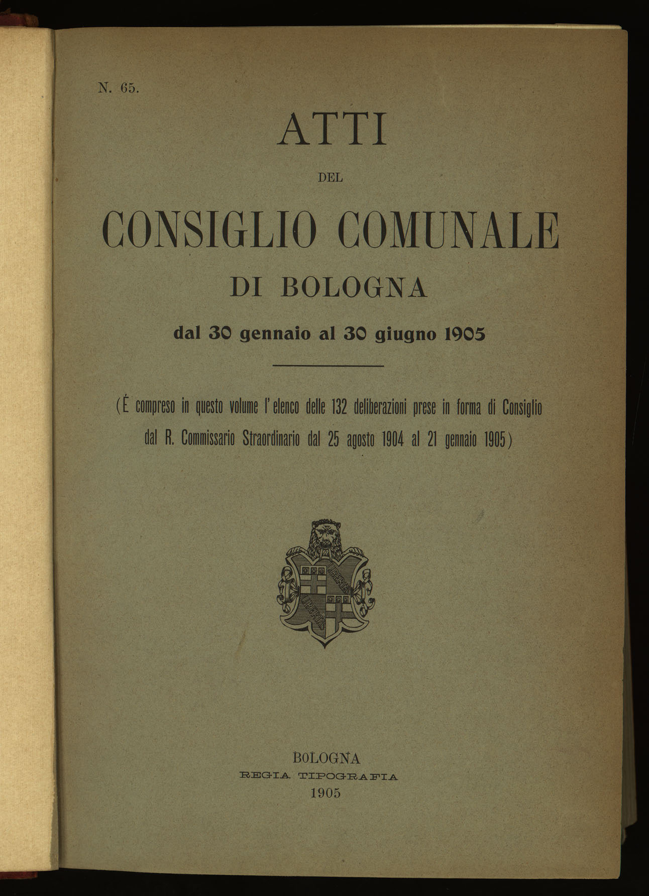 Indice volume 30.1.1905 - 30.6.1905