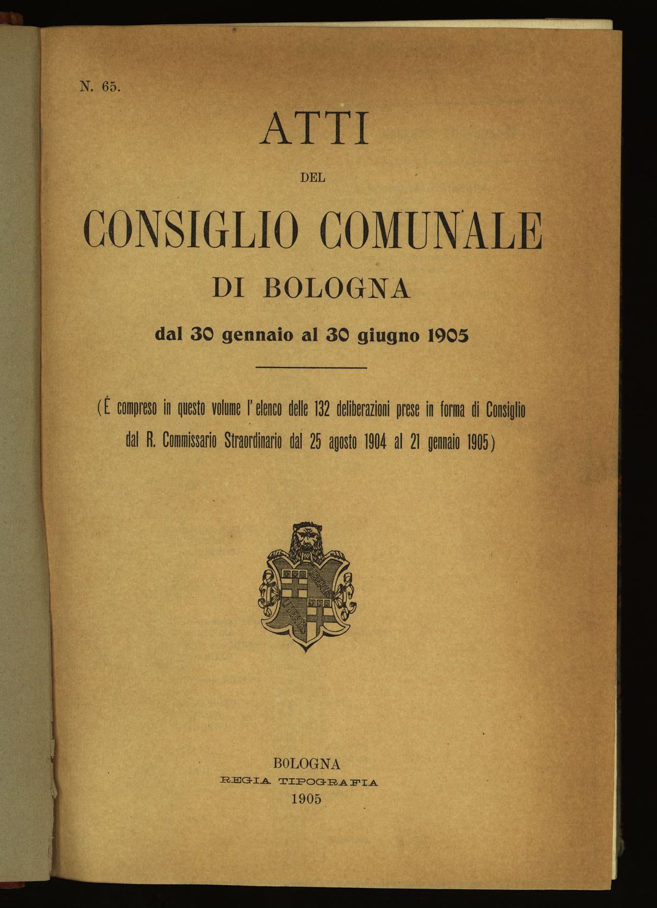 Indice volume 30.1.1905 - 30.6.1905