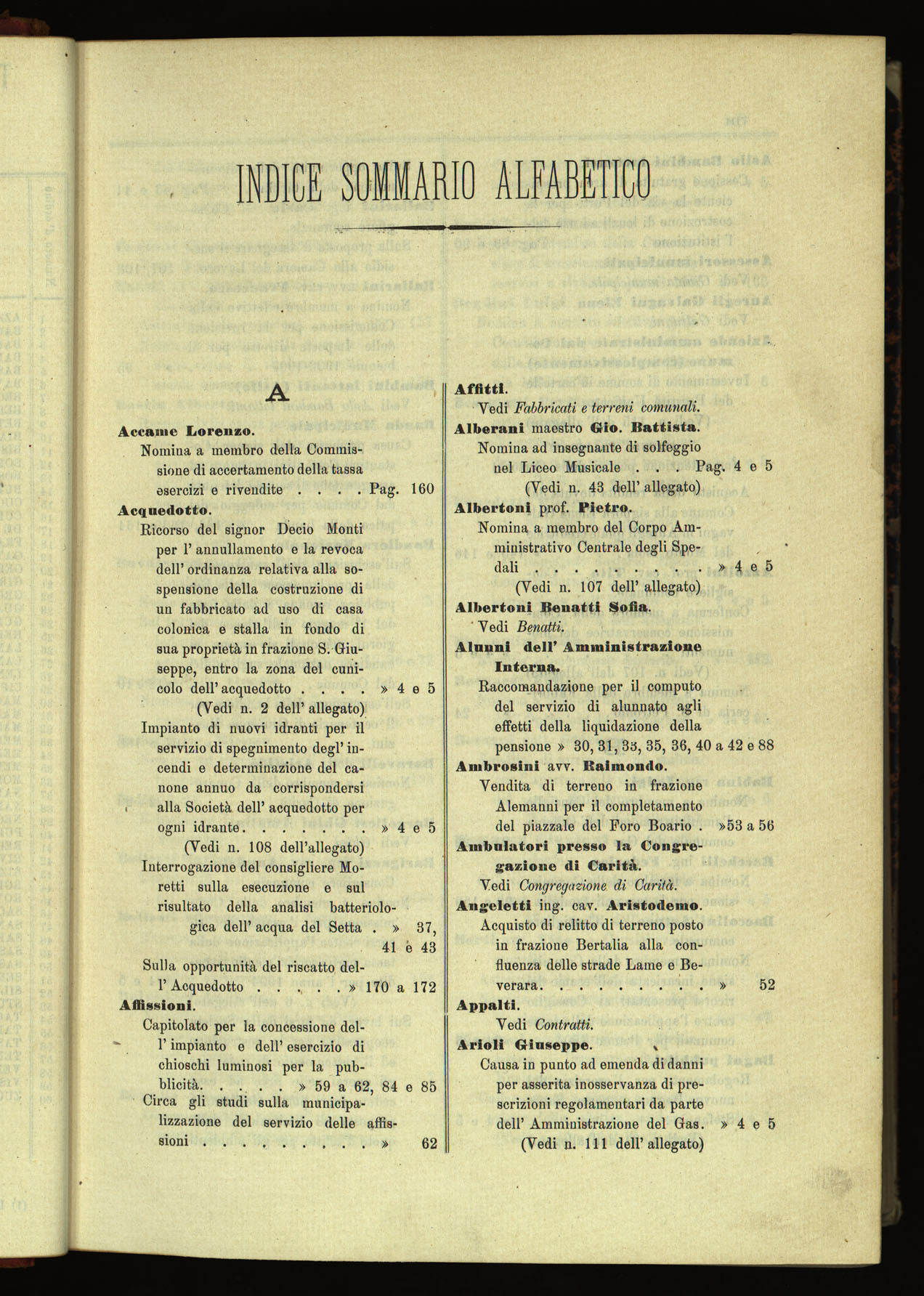 Indice volume 30.1.1905 - 30.6.1905