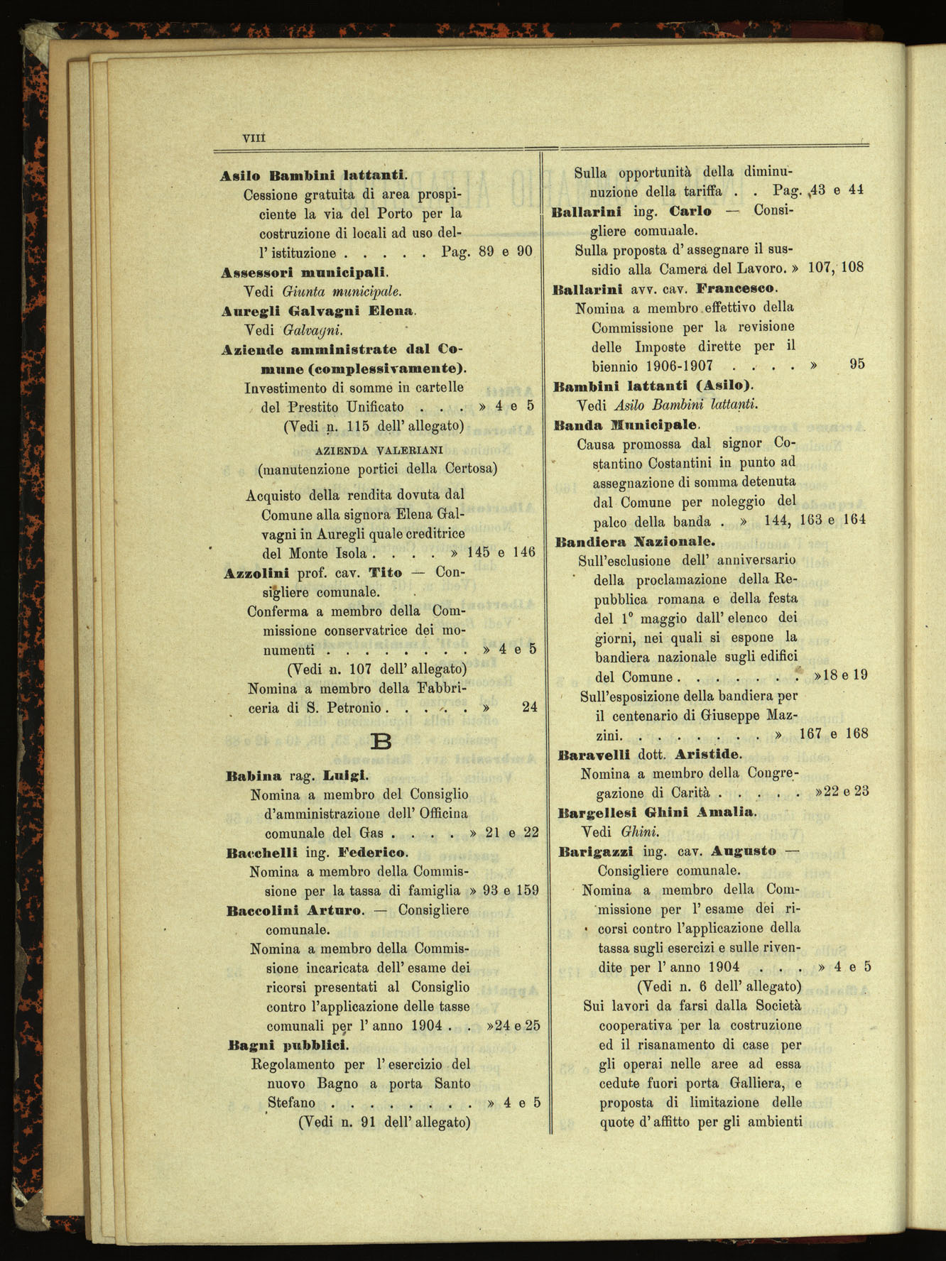 Indice volume 30.1.1905 - 30.6.1905