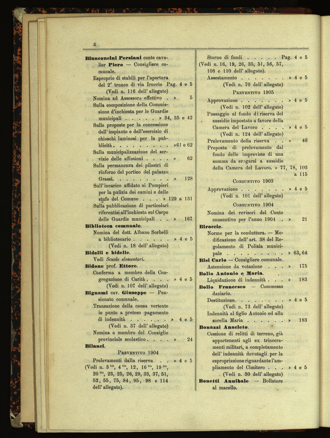 Indice volume 30.1.1905 - 30.6.1905