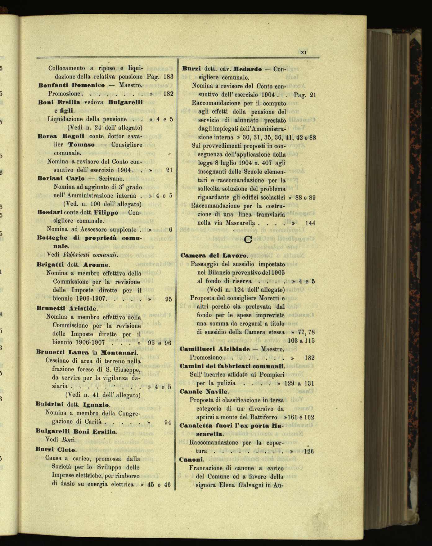 Indice volume 30.1.1905 - 30.6.1905
