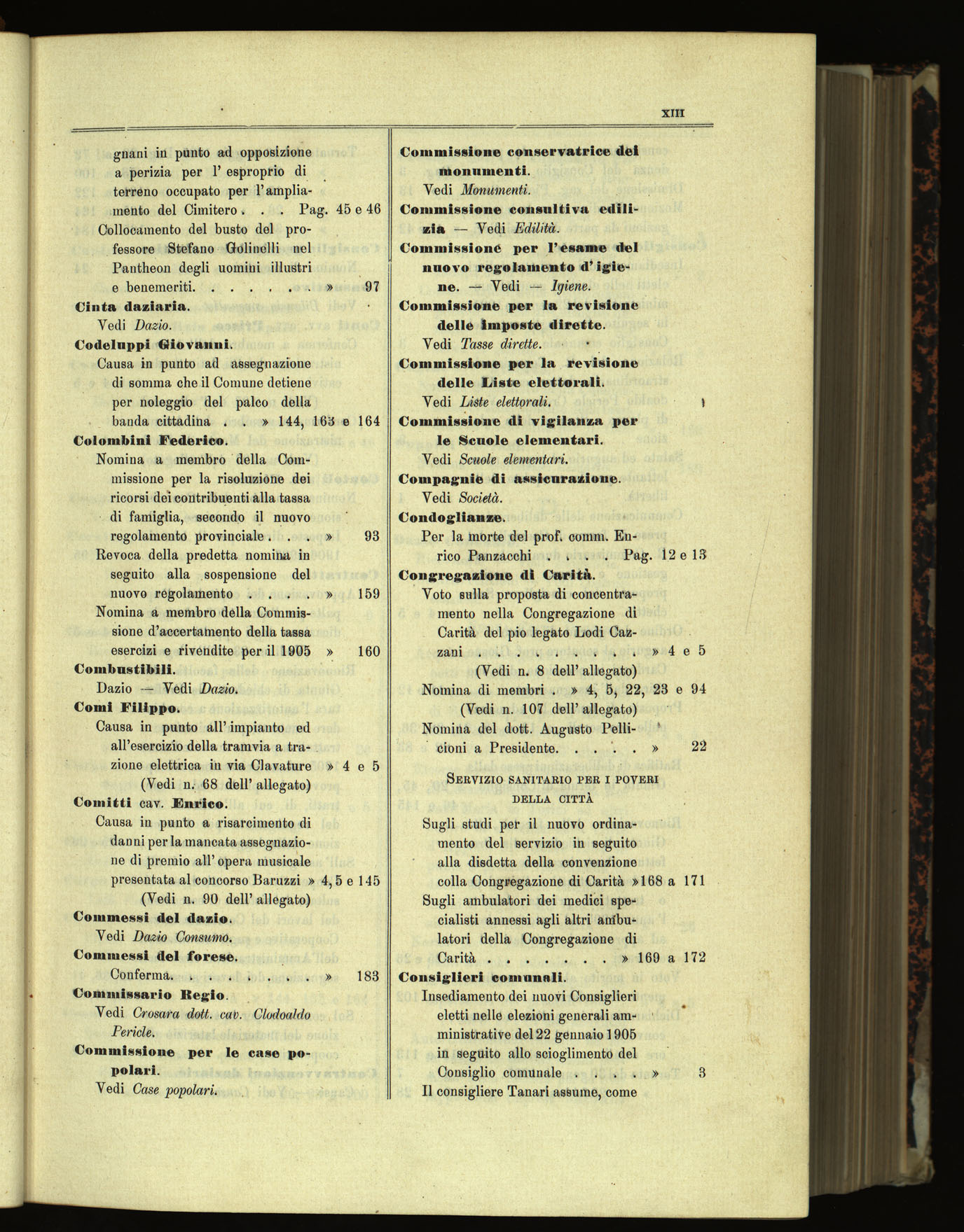 Indice volume 30.1.1905 - 30.6.1905
