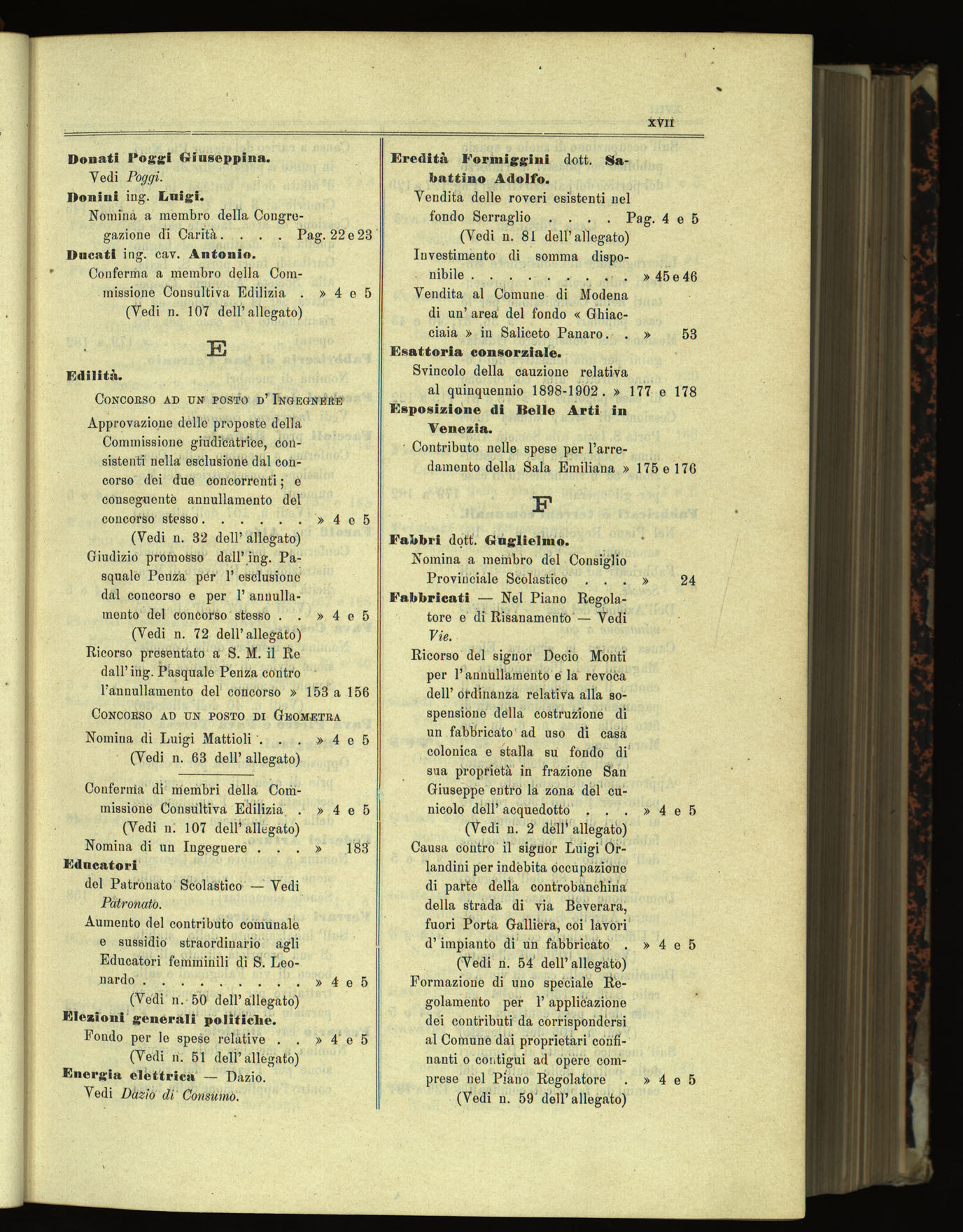 Indice volume 30.1.1905 - 30.6.1905