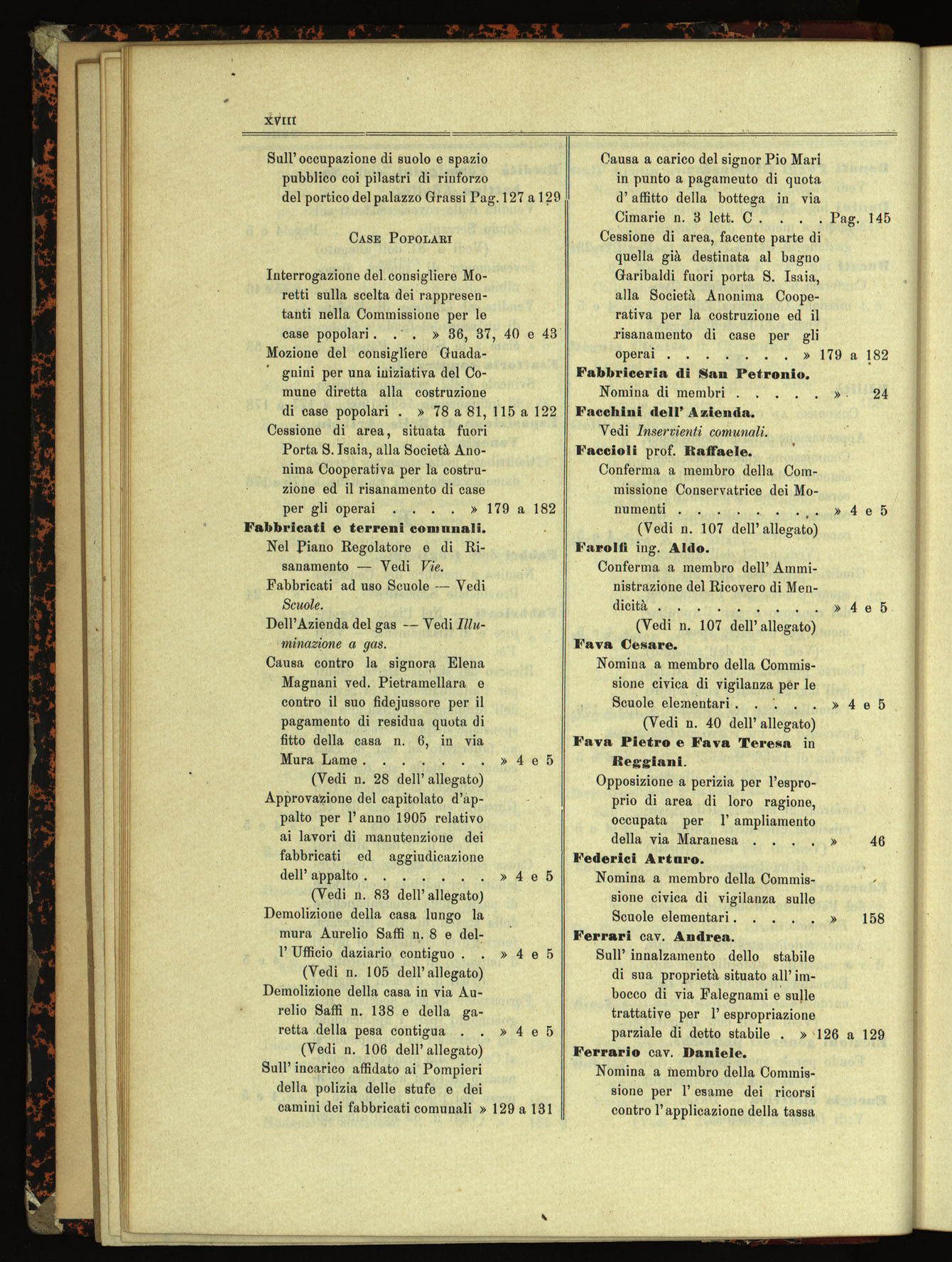 Indice volume 30.1.1905 - 30.6.1905