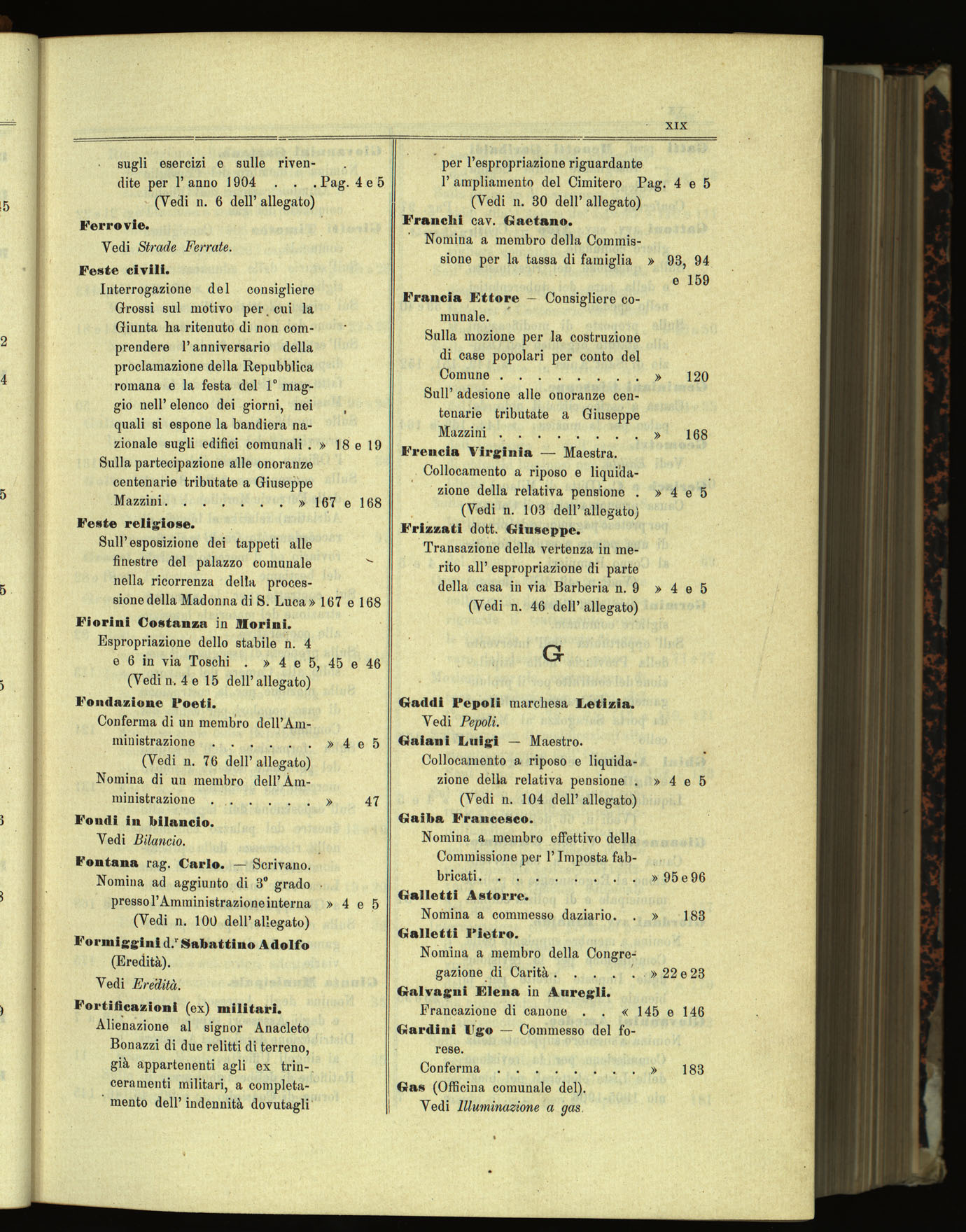 Indice volume 30.1.1905 - 30.6.1905