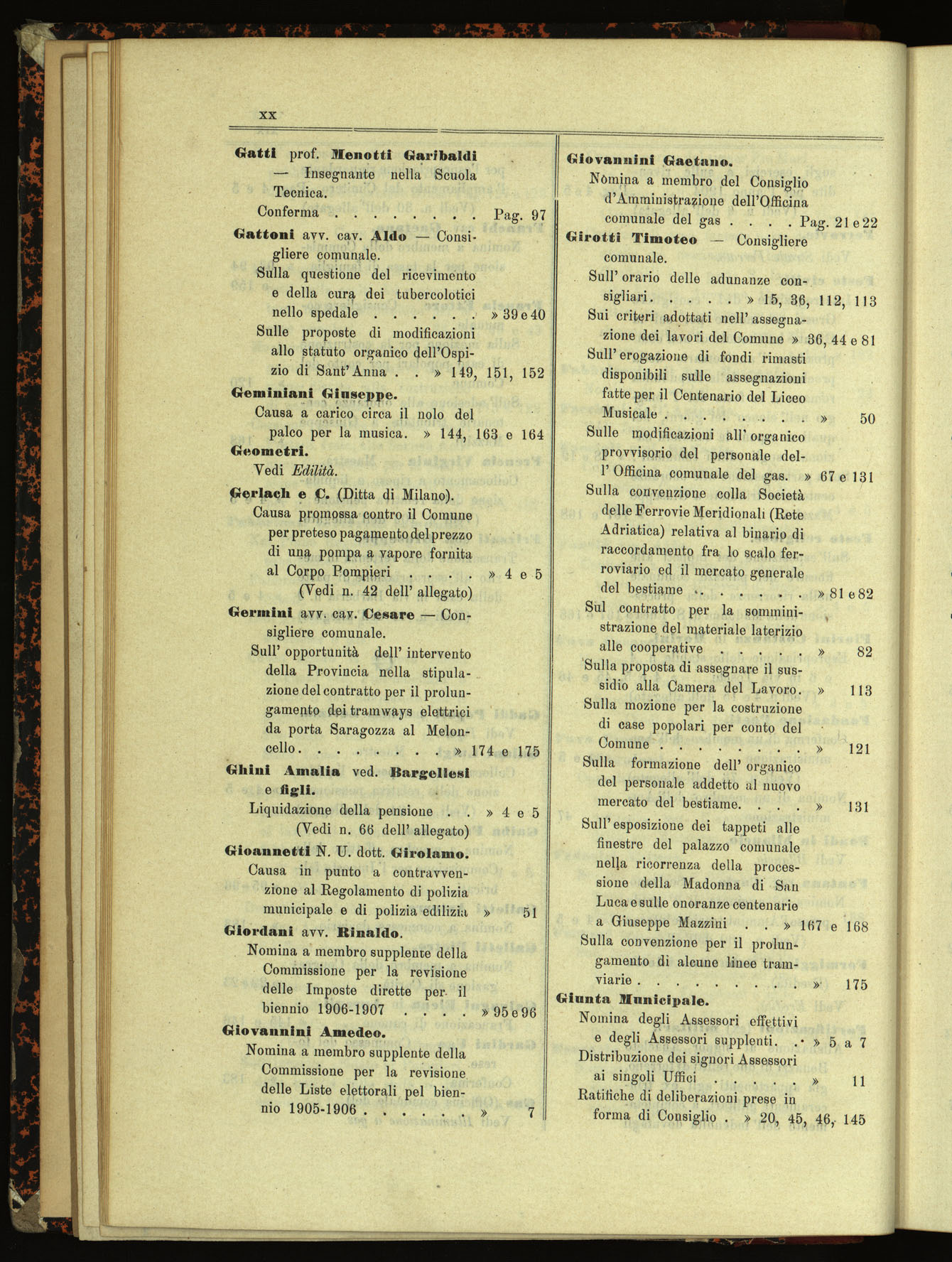 Indice volume 30.1.1905 - 30.6.1905