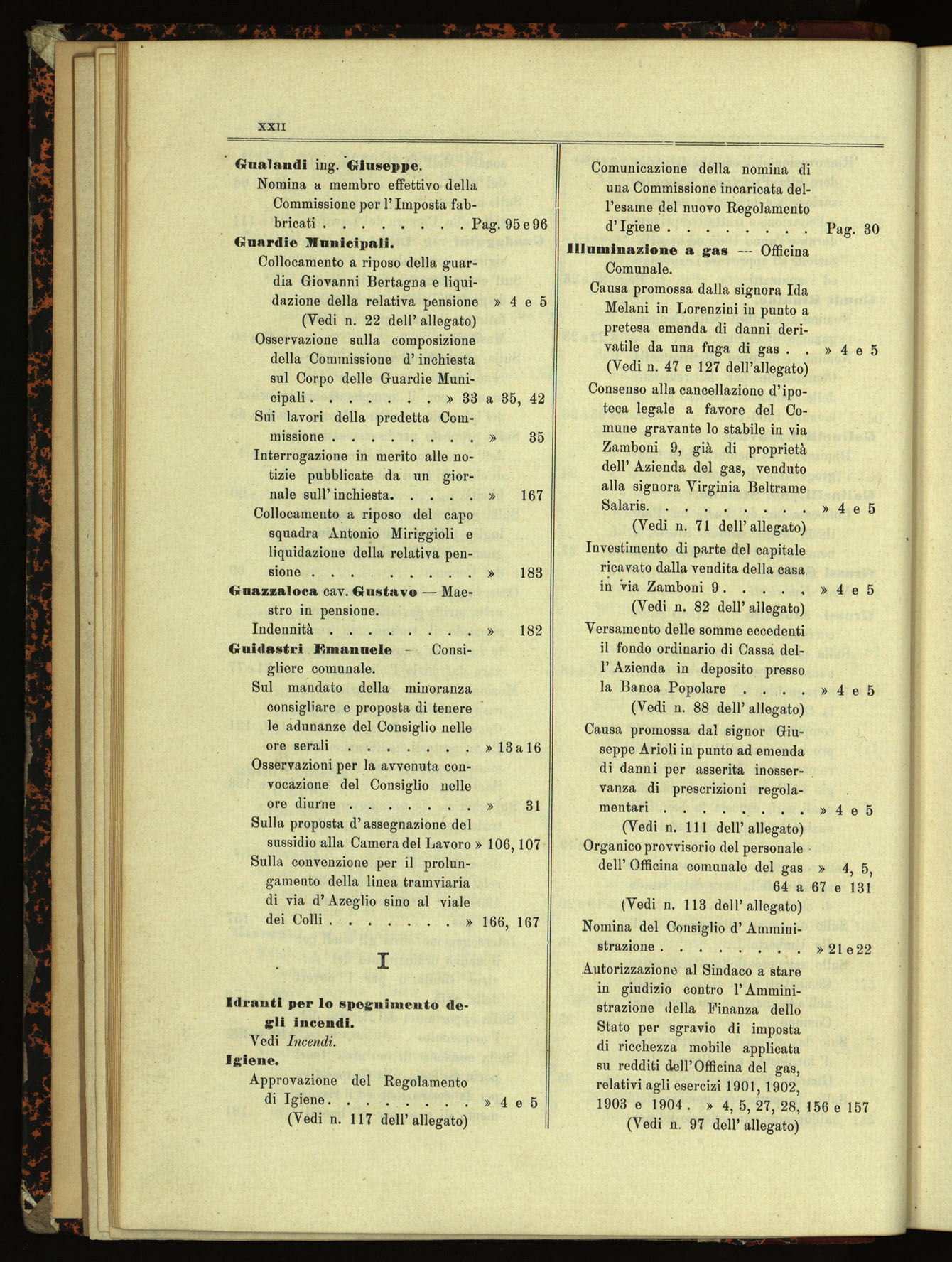 Indice volume 30.1.1905 - 30.6.1905