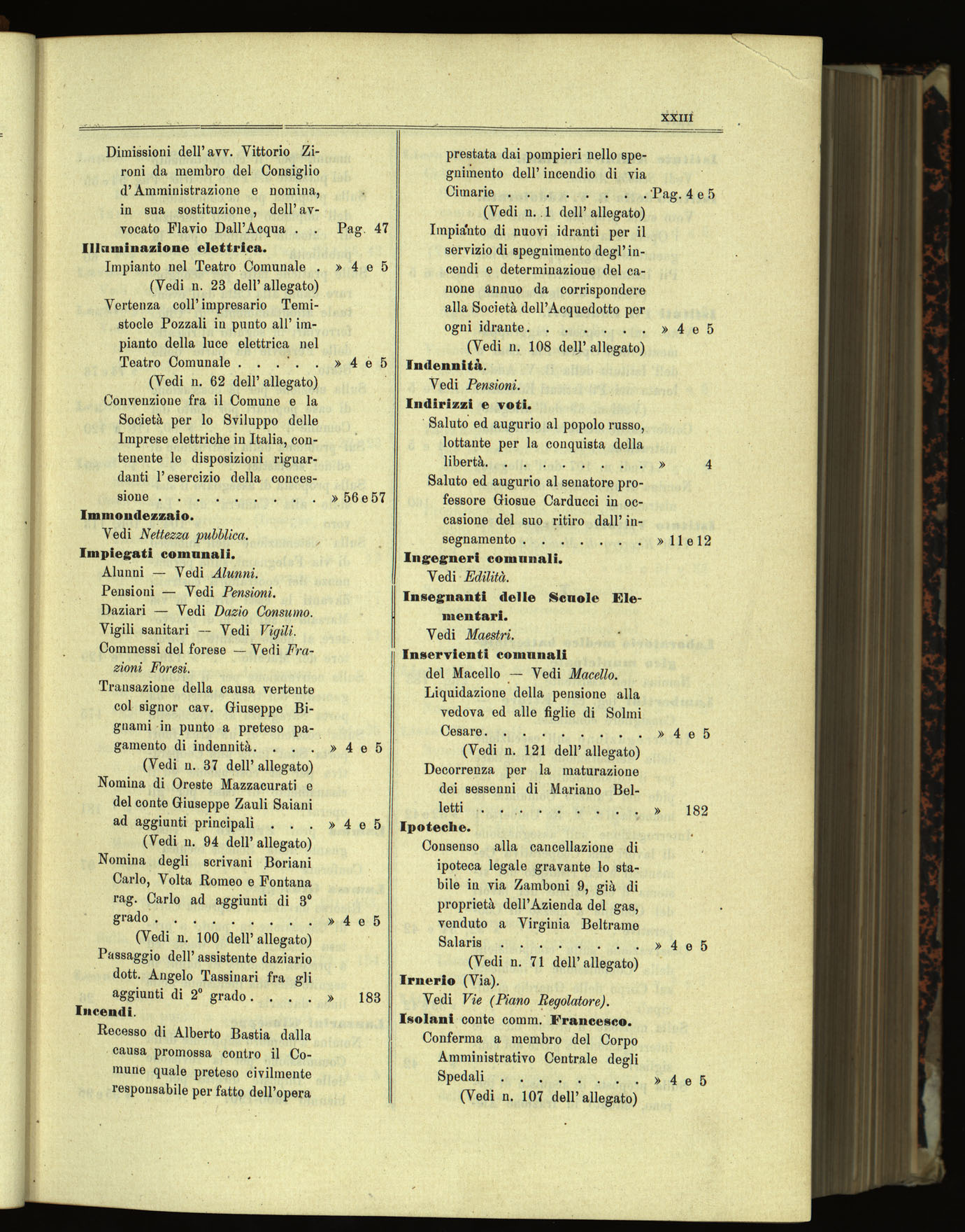 Indice volume 30.1.1905 - 30.6.1905