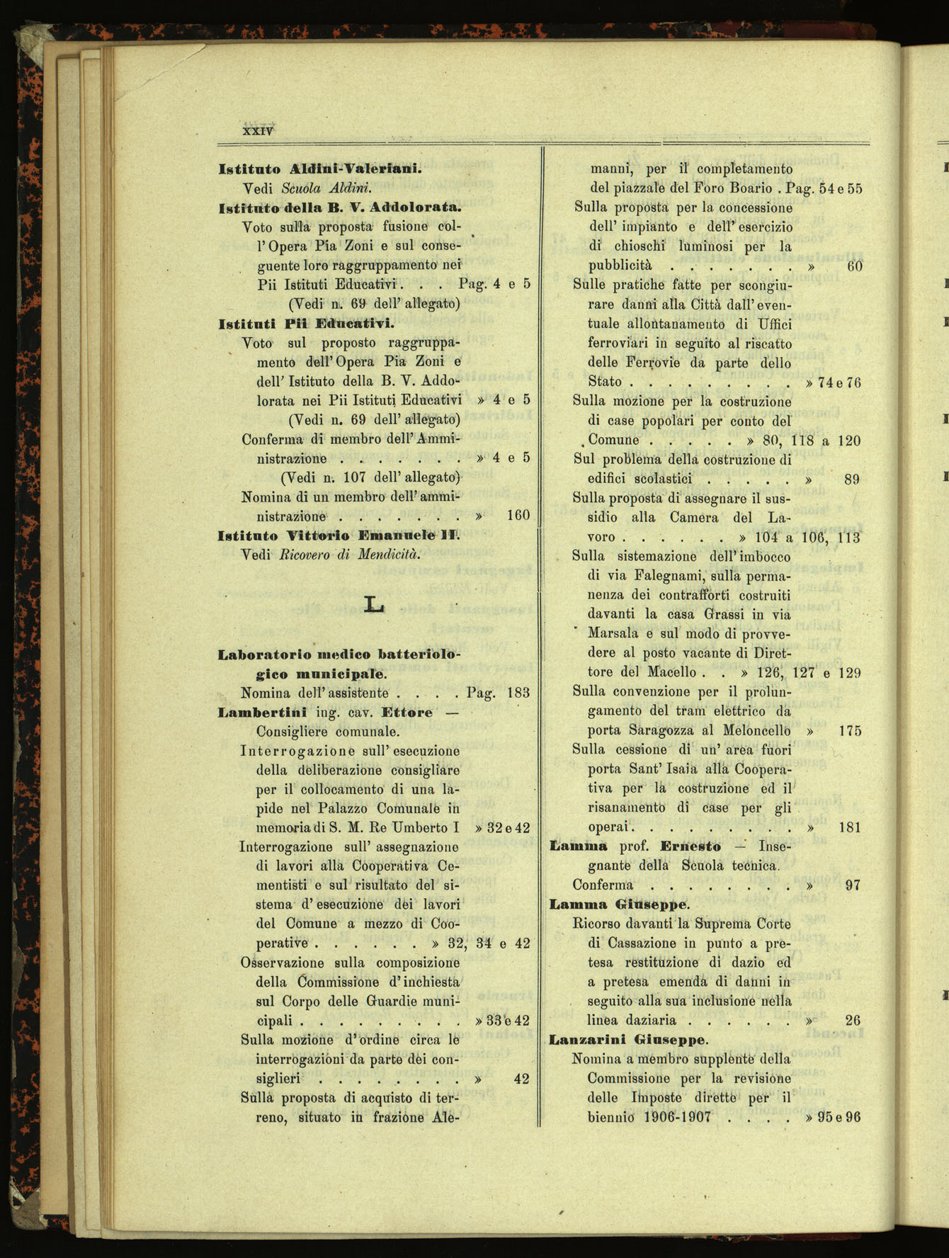 Indice volume 30.1.1905 - 30.6.1905