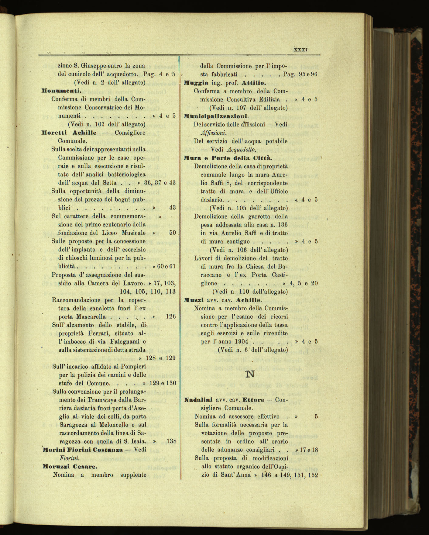 Indice volume 30.1.1905 - 30.6.1905