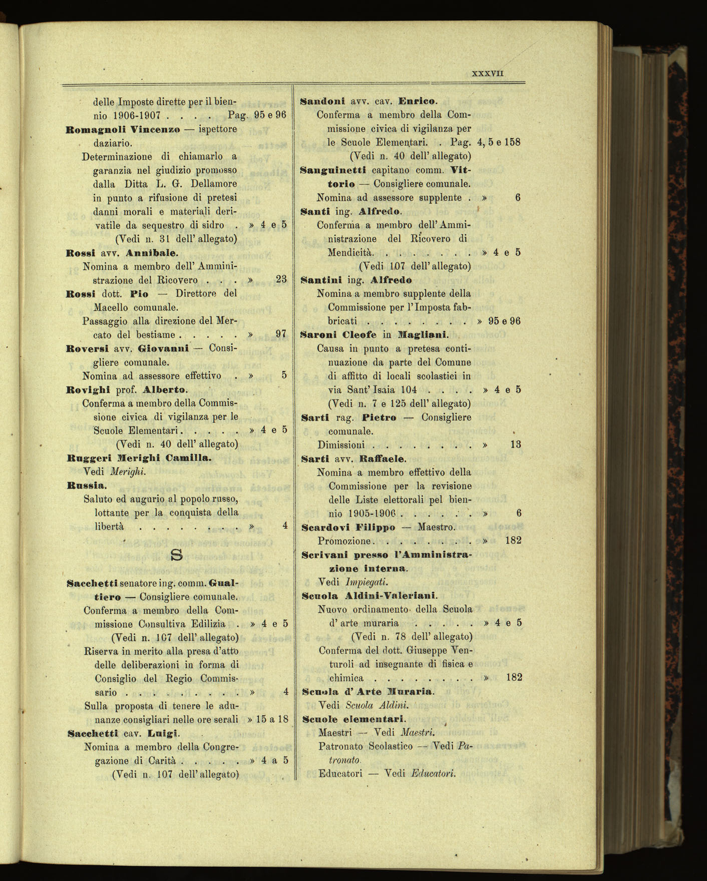 Indice volume 30.1.1905 - 30.6.1905