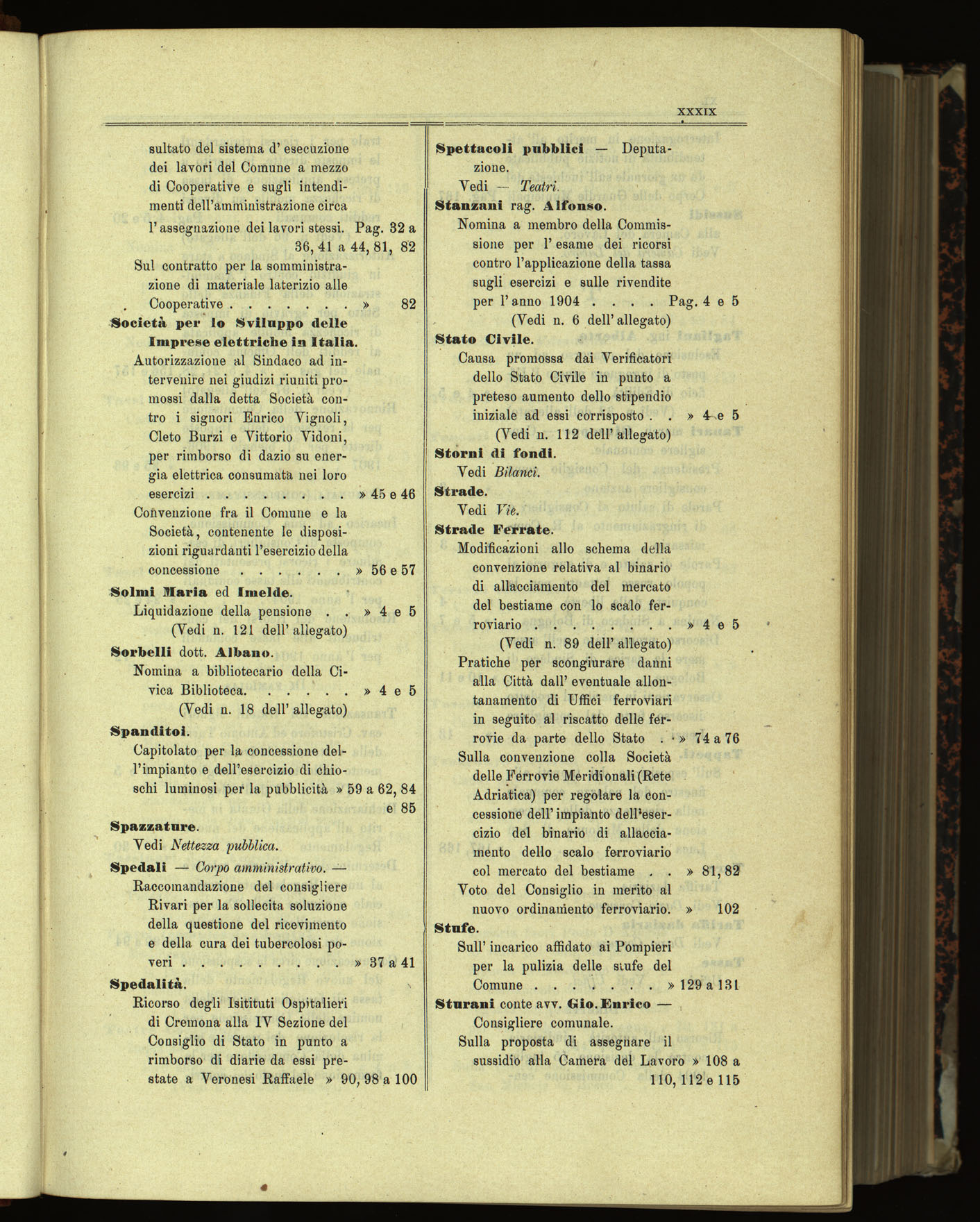 Indice volume 30.1.1905 - 30.6.1905