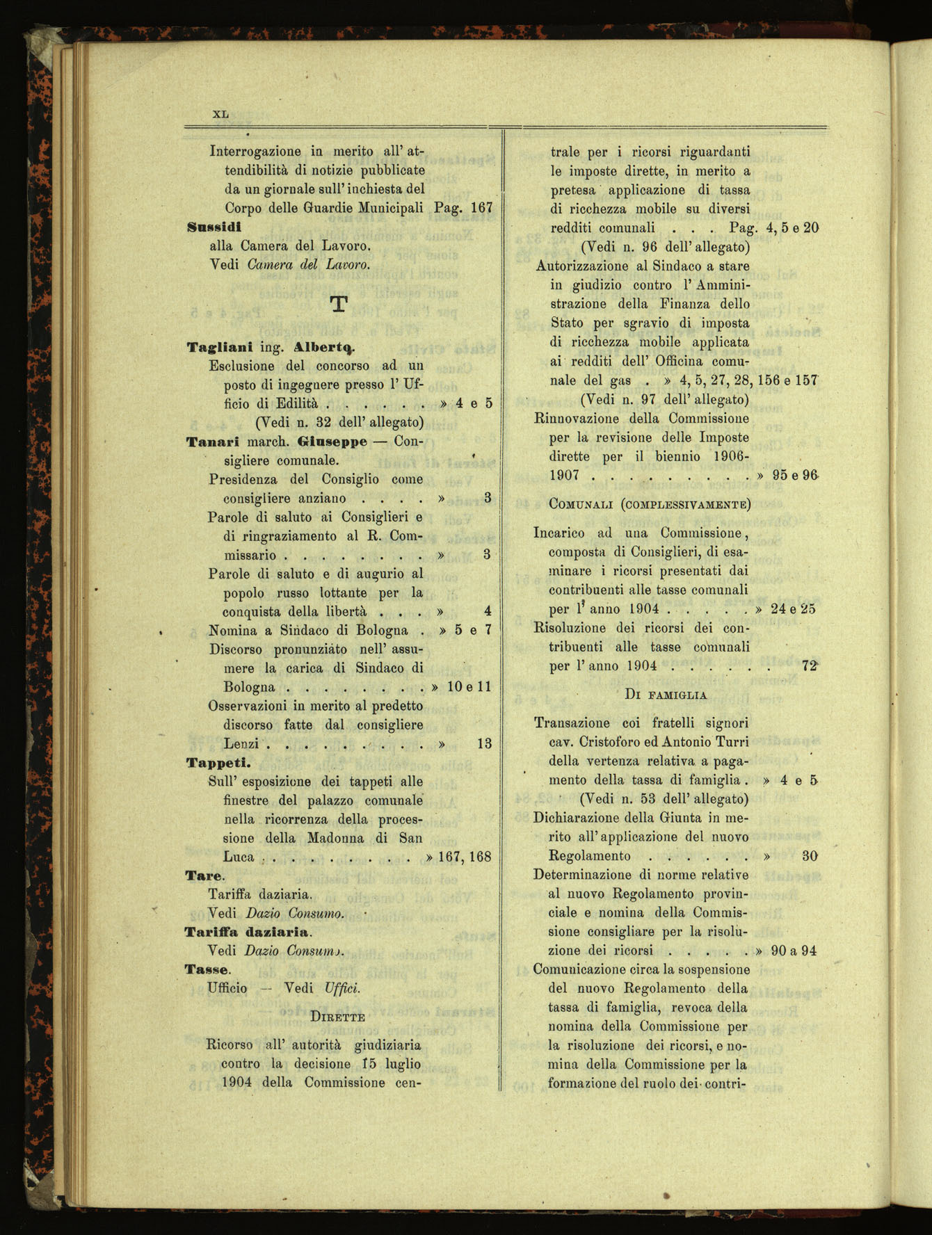 Indice volume 30.1.1905 - 30.6.1905