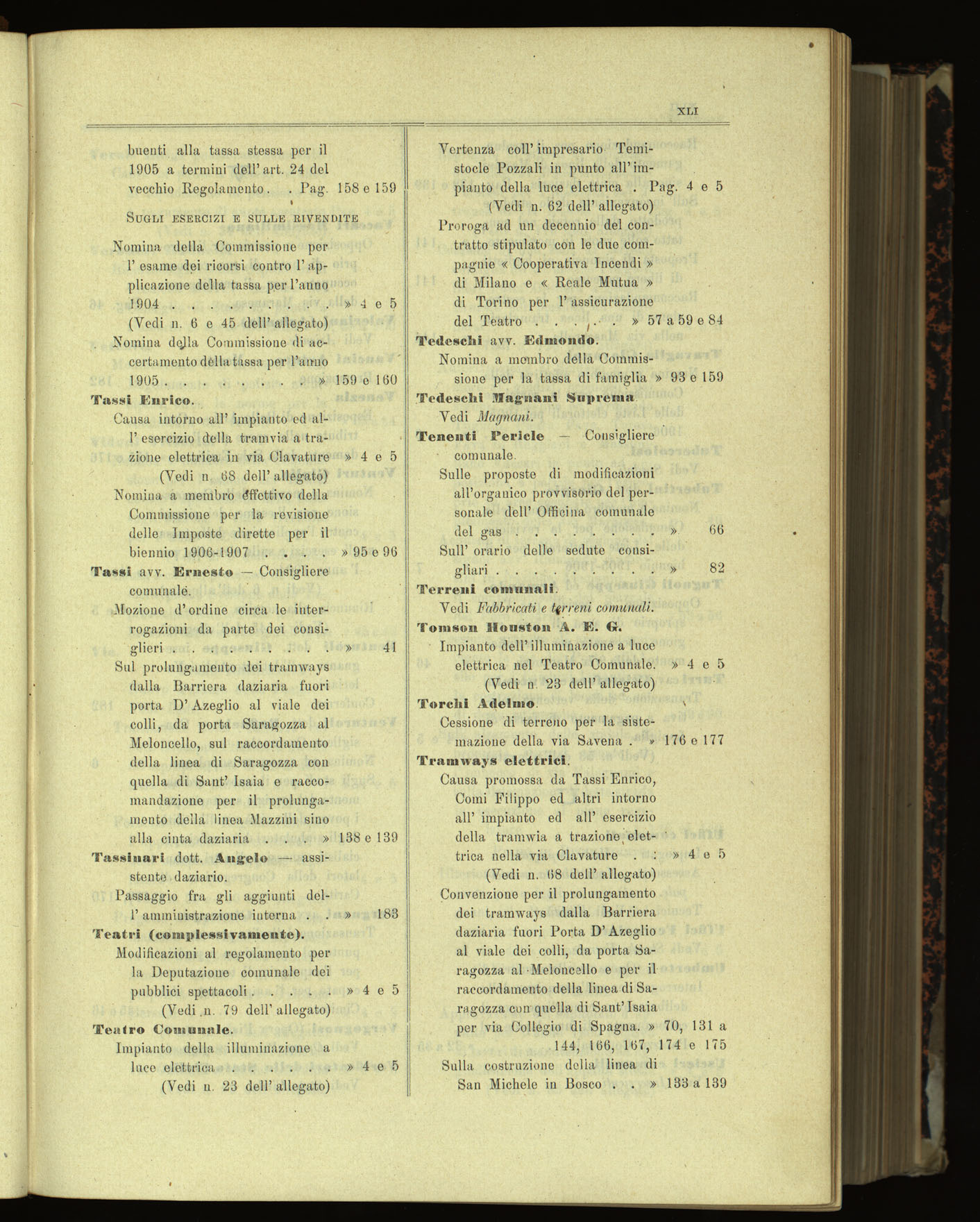 Indice volume 30.1.1905 - 30.6.1905