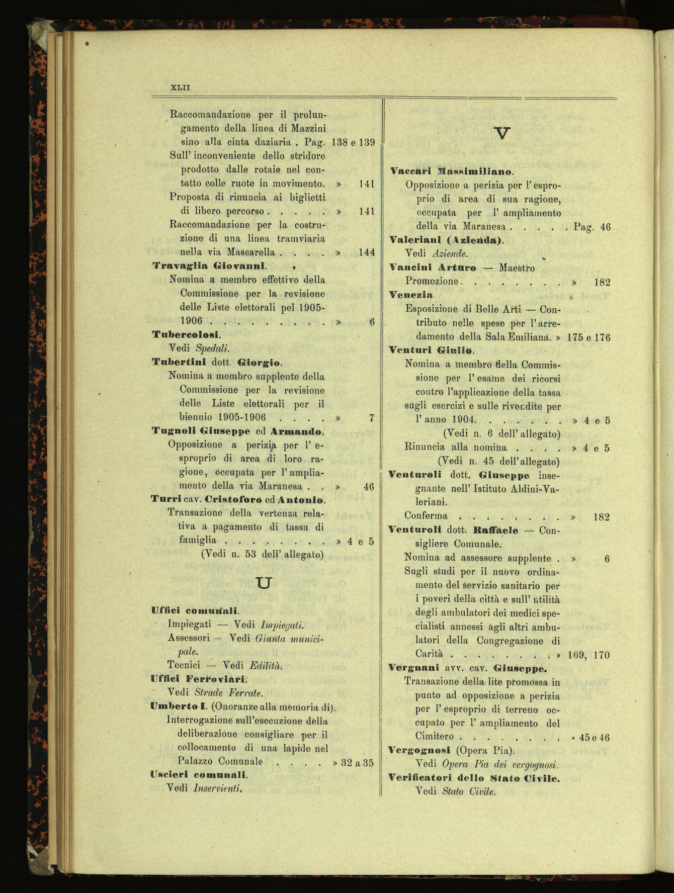 Indice volume 30.1.1905 - 30.6.1905