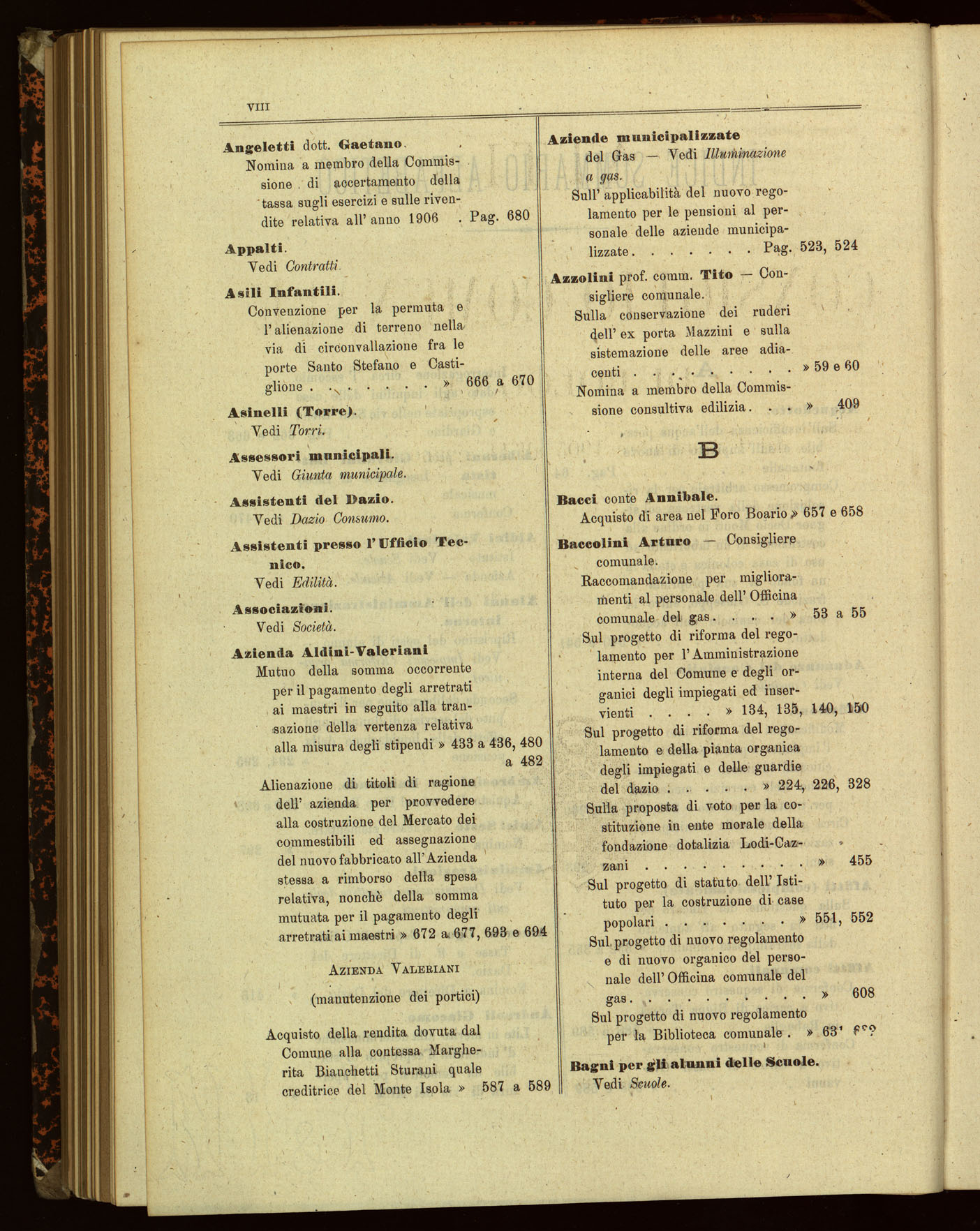 Indice volume 13.11.1905 - 11.6.1906