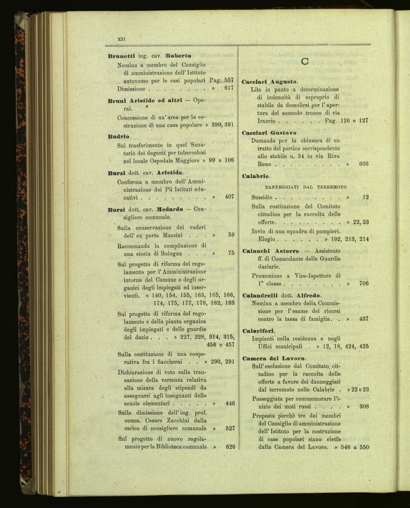 Indice volume 13.11.1905 - 11.6.1906