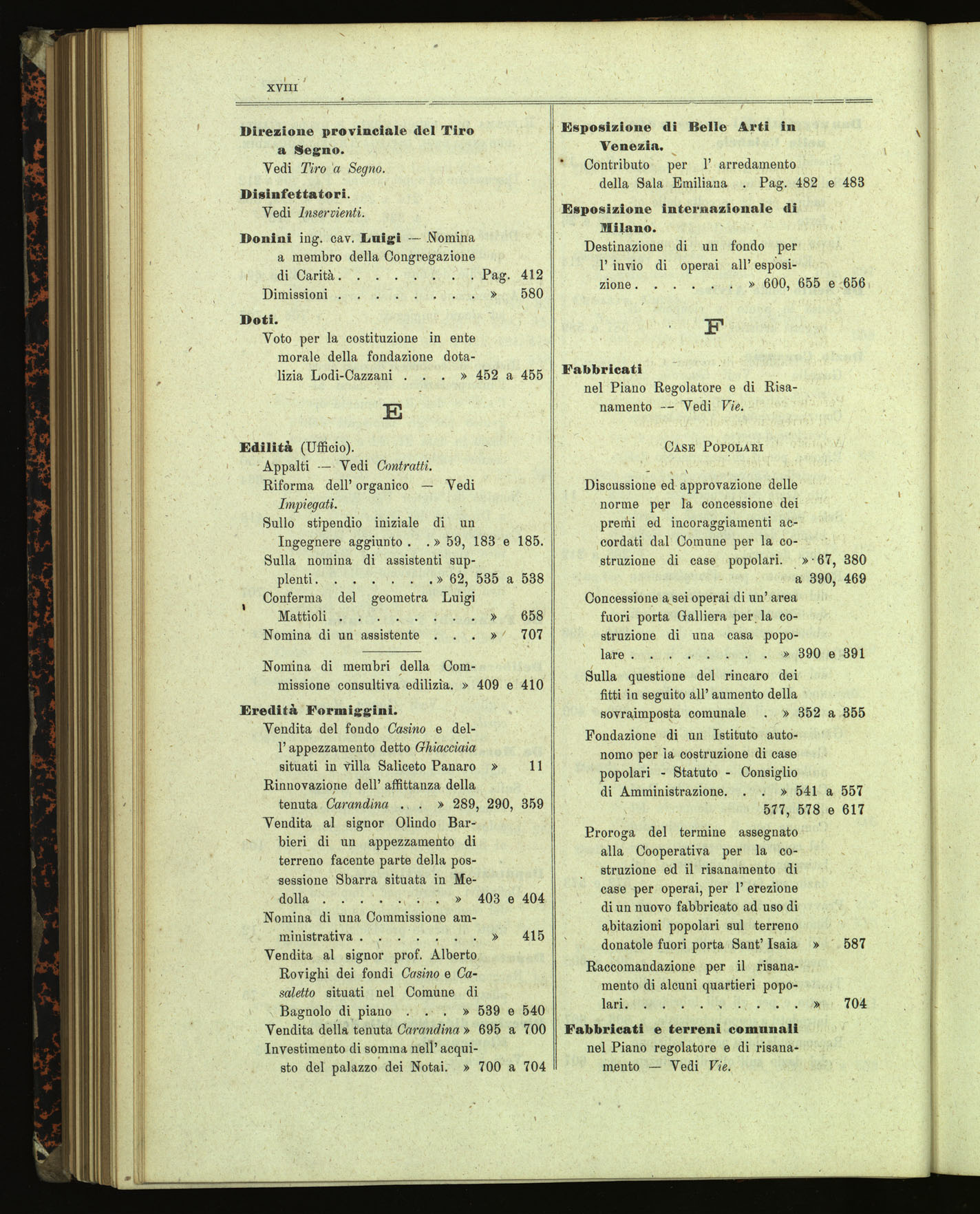 Indice volume 13.11.1905 - 11.6.1906