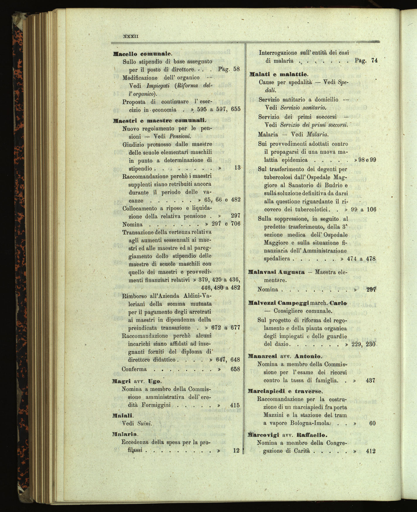 Indice volume 13.11.1905 - 11.6.1906