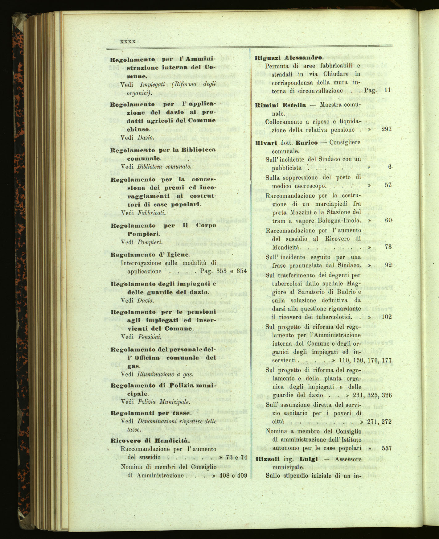 Indice volume 13.11.1905 - 11.6.1906