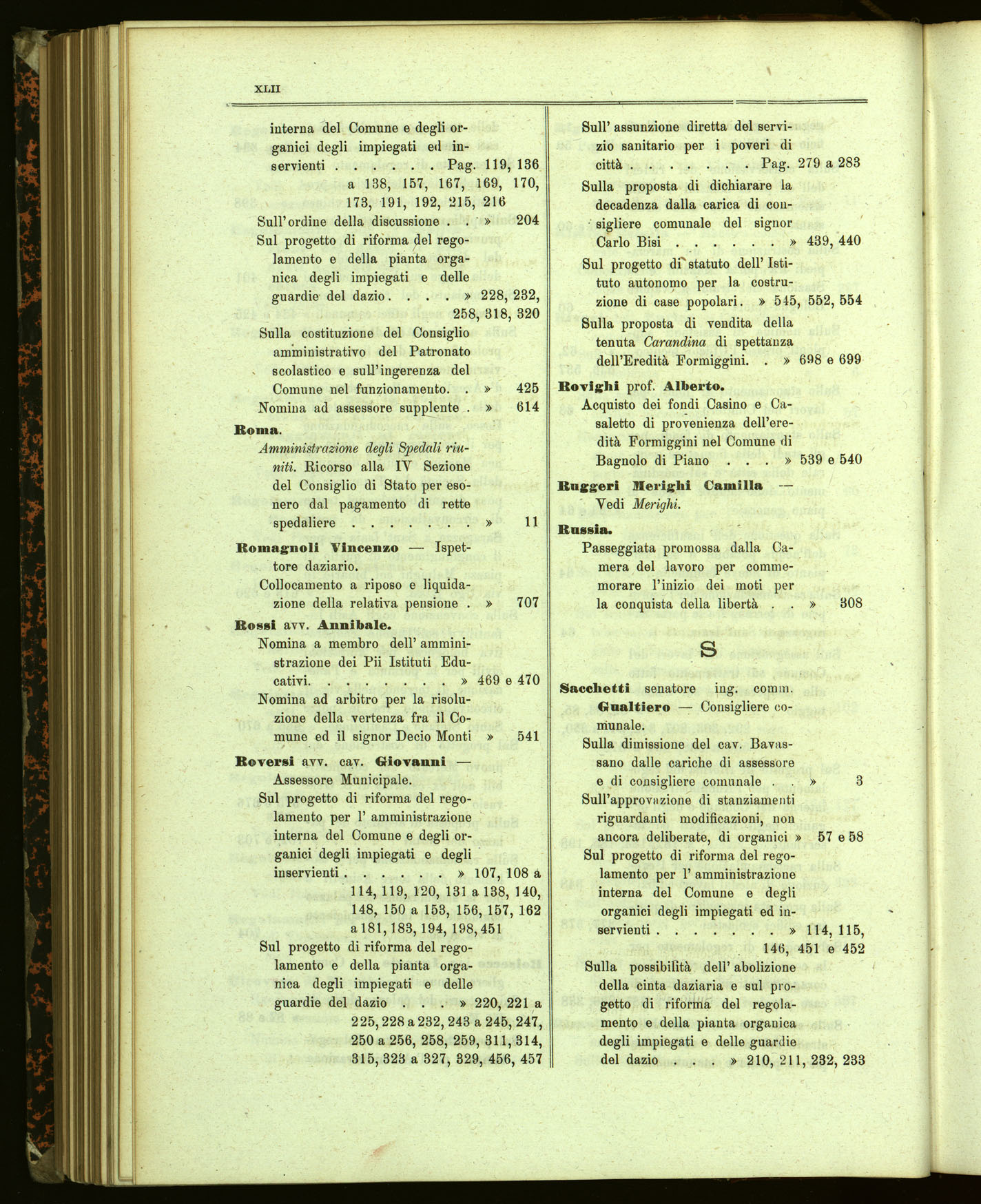 Indice volume 13.11.1905 - 11.6.1906