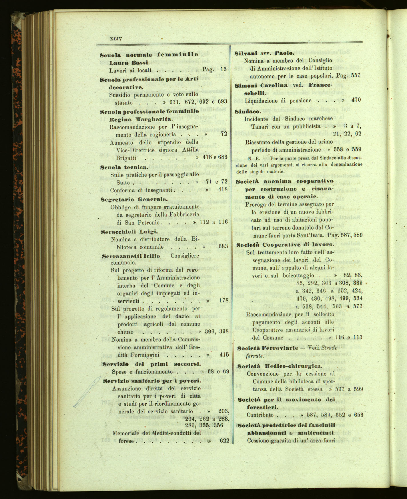 Indice volume 13.11.1905 - 11.6.1906