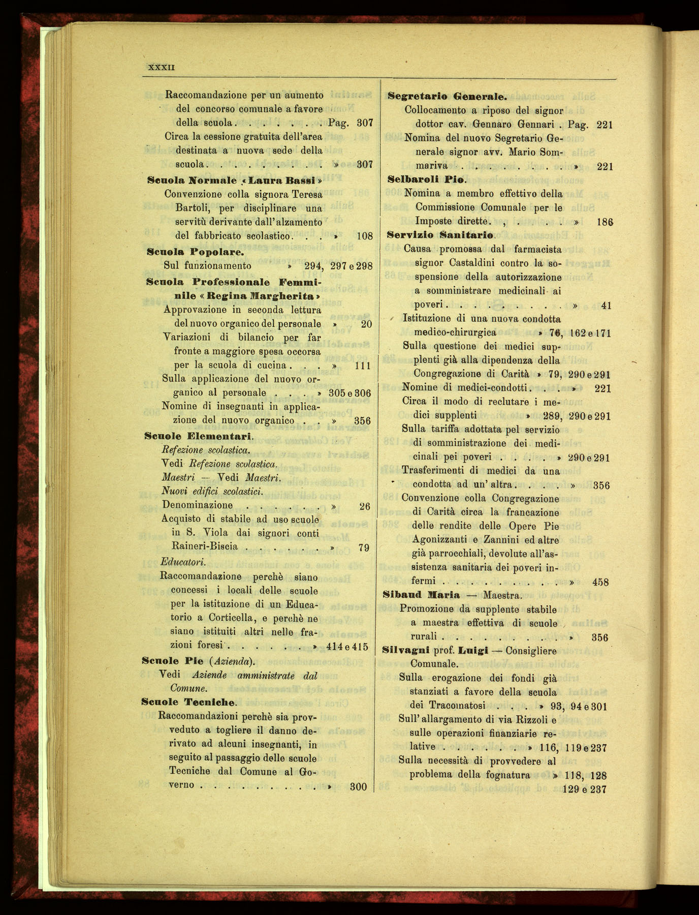 Indice volume 13.7.1910 - 19.5.1911