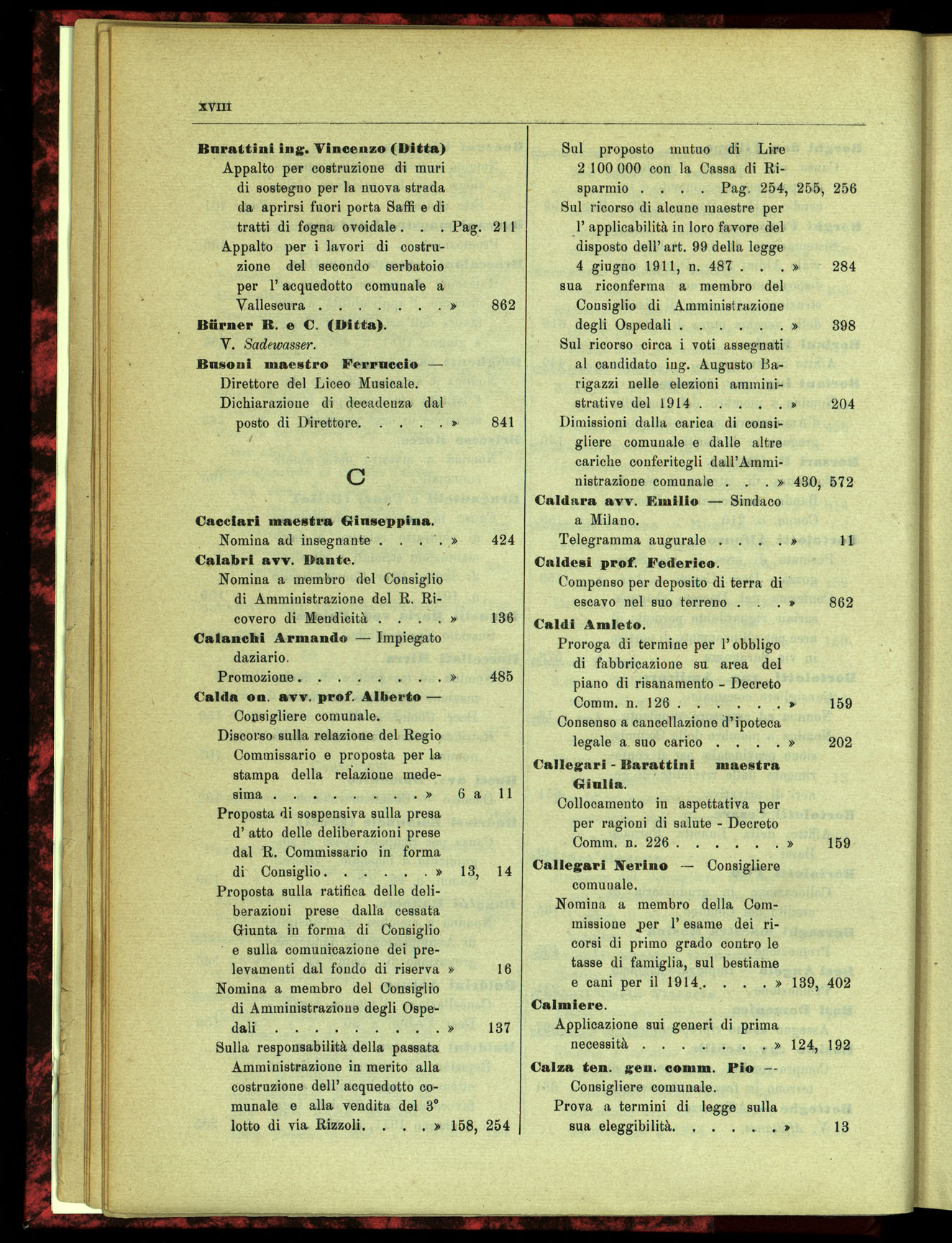 Indice volume 15.7.1914 - 31.5.1915